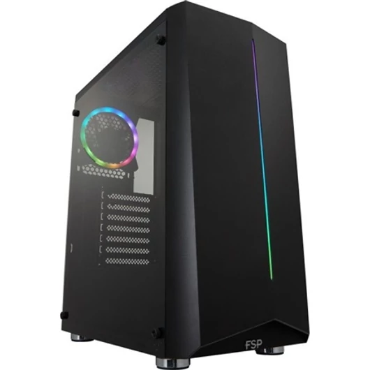 FSP CMT151 táp nélküli ablakos ATX számítógépház fekete RGB