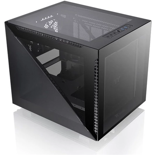 Thermaltake Divider 200 TG táp nélküli ablakos mATX számítógépház fekete