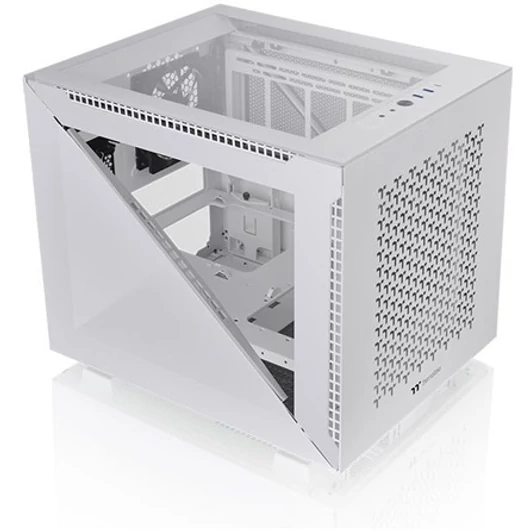 Thermaltake Divider 200 TG Air Snow táp nélküli ablakos mATX számítógépház fehér