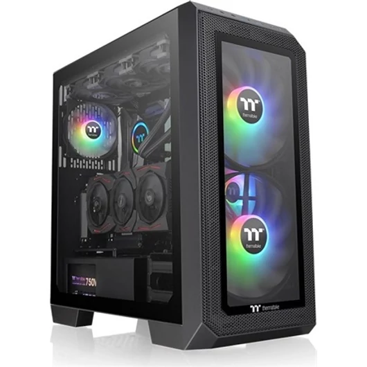 Thermaltake View 300 MX / Black / Win / SPCC / Tempered Glass*1 / Mesh & TG Front Panel / 200mm ARGB PWM Fan*2 / 120mm ARGB PWM Fan*1