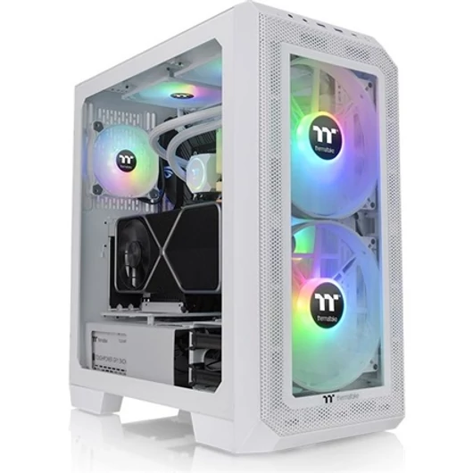 Thermaltake View 300 MX Snow / White / Win / SPCC / Tempered Glass*1 / Mesh & TG Front Panel / 200mm ARGB PWM Fan*2 / 120mm ARGB PWM F