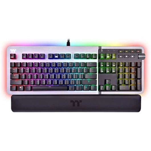 Thermaltake ARGENT K5 RGB USB angol (US) gaming (Cherry MX Blue) billentyűzet fekete