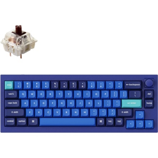 Keychron Q2 Swappable RGB Backlight Brown Switch Knob Version - Blue