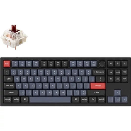 Keychron Q3 Swappable RGB Backlight Brown Switch Knob Version - fekete