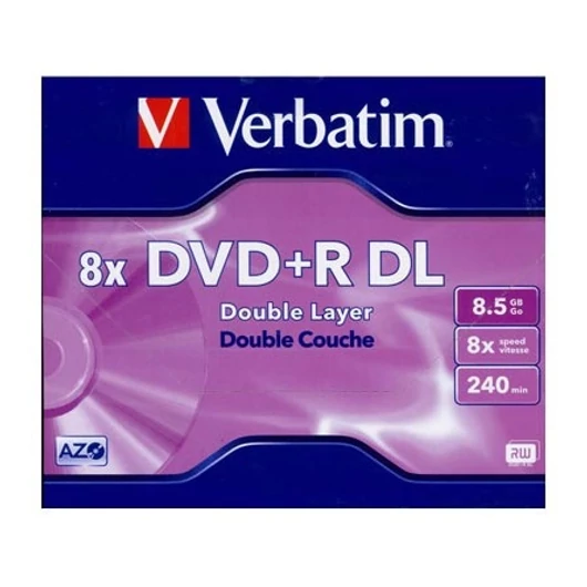 Verbatim DVD + R írható két rétegű DVD lemez 8,5GB normál tok