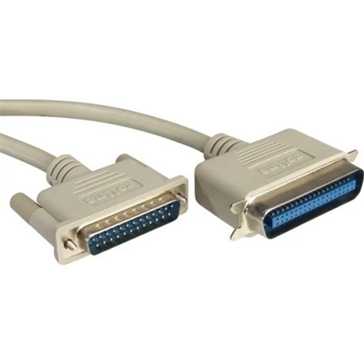 Roline Parallel DB25 -> Parallel IEEE-1284 M / M adatkábel 1.8m (printer kábel) szürke