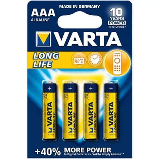 Varta Longlife AAA (R03) alkáli elem 4db