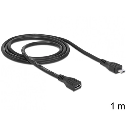 Delock USB 2.0 micro B M / F adatkábel hosszabbító 1m fekete