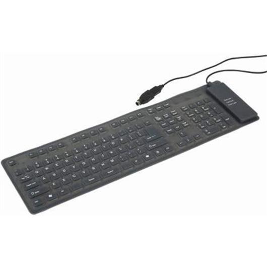 Gembird USB / PS / 2 vízálló összehajtható angol (US) billentyűzet fekete