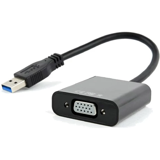 Gembird USB 3.0 A -> VGA M / F adapter 0.2m fekete