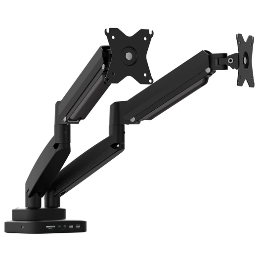 ERGONOMIC DUAL-MONITOR MOUNT MOUNT WITH DOCKING STATION