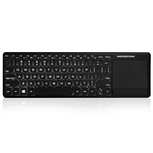 Modecom MC-TPK2 Voyager vezeték nélküli billentyűzet touchpaddal fekete (K-MC-TPK2-100-BL-HU)