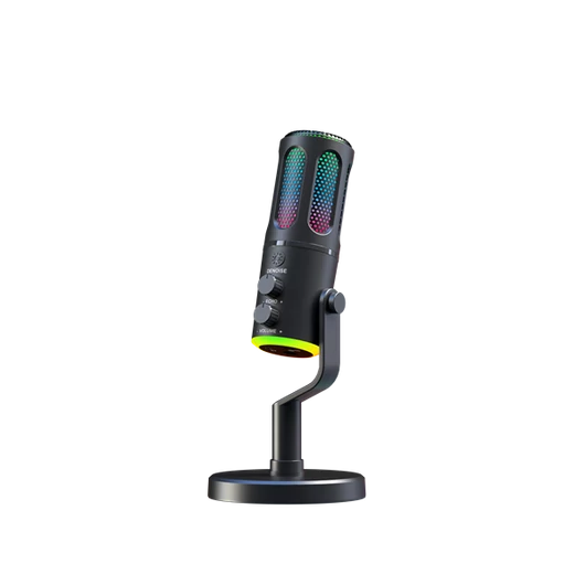 The G-Lab Mikrofon - K-MIC-NEON (3.5mm Jack csatlakozó, RGB, DUAL-CHANNEL CARDIOID, ENC, fekete)