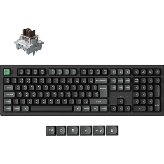 Keychron K10 Ultra 8K Bluetooth / vezeték nélküli magyar Apex Brown mechanikus billentyűzet fekete