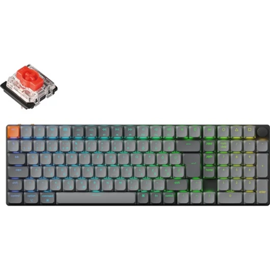 Keychron K17 Max Bluetooth / vezeték nélküli magyar Gateron low-profile Red mechanikus billentyűzet fekete