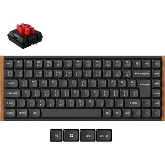 Keychron K3 Ultra 8K Bluetooth / vezeték nélküli magyar Milk POM Red mechanikus billentyűzet fekete