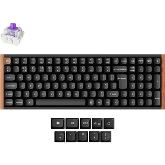 Keychron K4 HE Bluetooth / vezeték nélküli magyar gaming Gateron double-rail magnetic nebula mechanikus billentyűzet fek