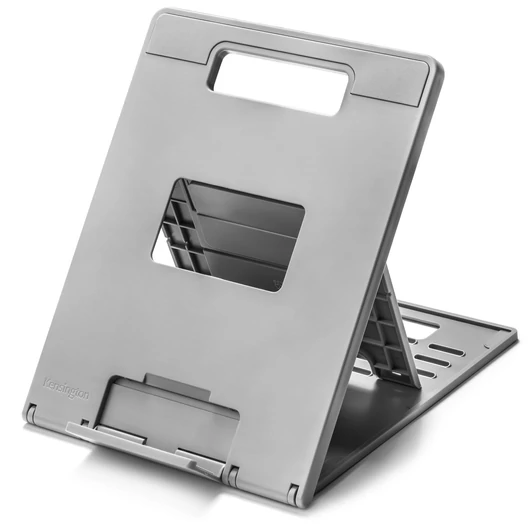 A Kensington® SmartFitTM Easy RiserTM Go ergonomikus laptopmagasító hatékonyan egyesíti a laptopállványok ergonómiai és technológiai előnyeit. Az állítható magasságnak és dőlésszögnek köszönhetően hozzájárul a testtartás javításához, a szemek megerőltetés