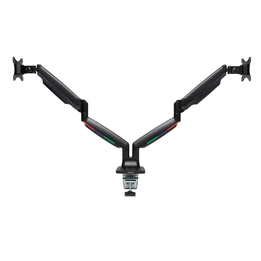 ONE-TOUCH DUAL MONITOR ARM HEIGHT ADJUSTABLE BLACK