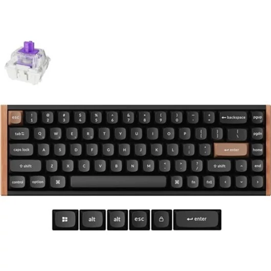 Keychron K6 HE Bluetooth / vezeték nélküli magyar Gateron double-rail magnetic nebula mechanikus billentyűzet fekete-róz