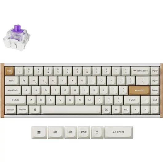 Keychron K6 HE Bluetooth / vezeték nélküli magyar Gateron double-rail magnetic nebula mechanikus billentyűzet fehér-rózs