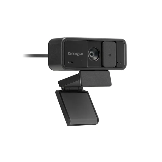 A Kensington W1050 1080p fix fókuszú, széles látószögű webkamera egy professzionális és költséghatékony webkamera, amely kiváló minőségű videót (1080p @ 30fps), minden irányban működő mikrofonokat és egyedi funkciókat kínál a magánélet védelmére, a kamera
