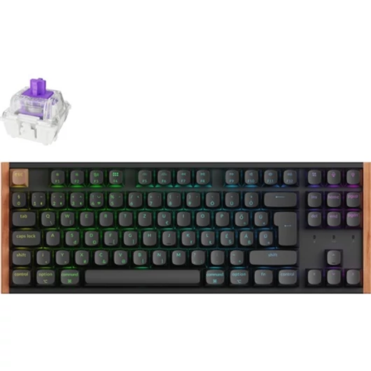 Keychron K8 HE Bluetooth / vezeték nélküli magyar Gateron double-rail magnetic nebula mechanikus billentyűzet fekete