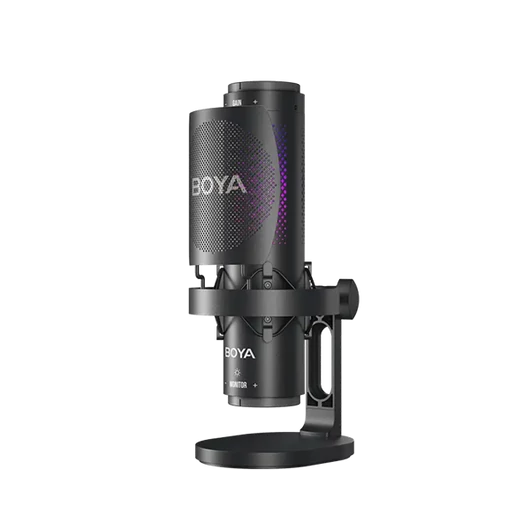 BOYA Mikrofon - K9 (USB, állvány, LED, fekete)