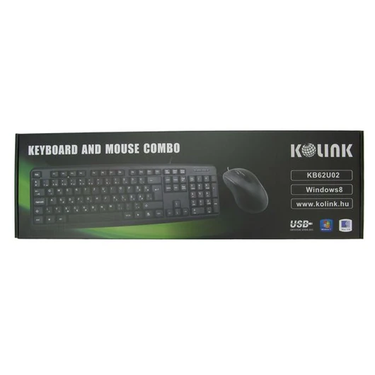 Billentyűzet + Egér Kolink 62U02 Membrános Fekete USB Magyar