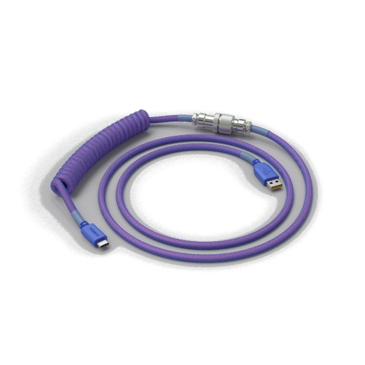 Billentyűzet kiegészítő Glorious PC Gaming Race Coiled Cable Nebula USB-C Spirálkábel Lila