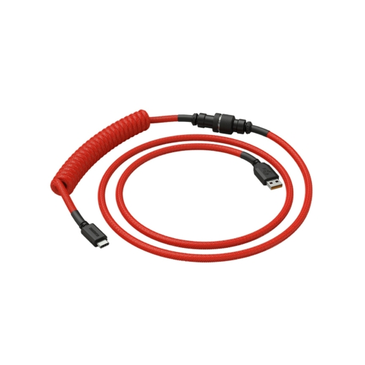 Billentyűzet kiegészítő Glorious PC Gaming Race Coiled Cable Crimson Red USB-C Spirálkábel Piros