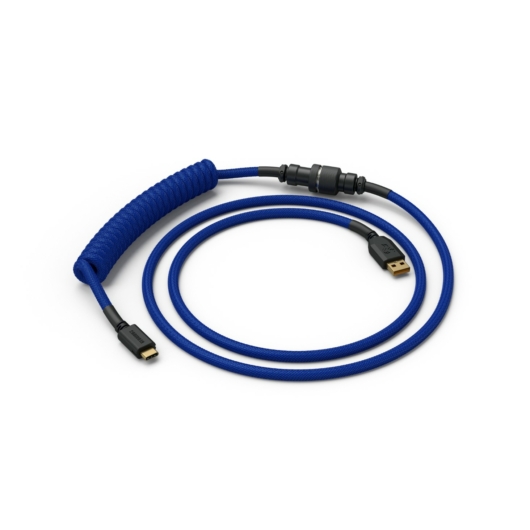 Billentyűzet kiegészítő Glorious PC Gaming Race Coiled Cable Cobalt USB-C Spirálkábel Kék