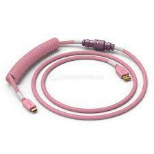 Billentyűzet kiegészítő Glorious PC Gaming Race Coiled Cable Prism Pink USB-C Spirálkábel Pink