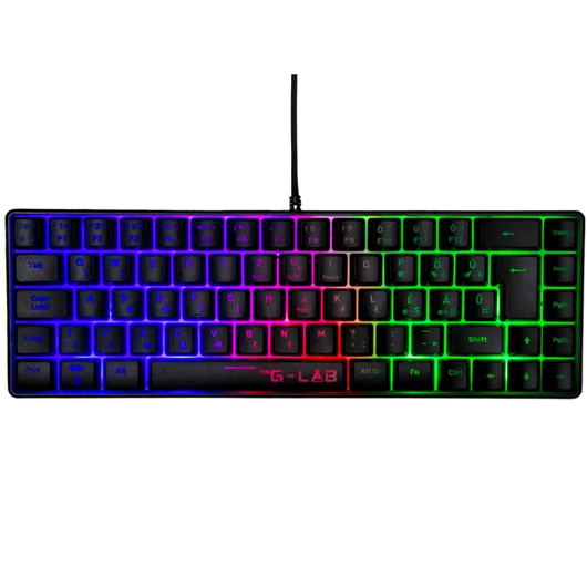 The G-Lab Gamer Billentyűzet - KEYZ HYDROGEN HU (RGB LED, TKL, USB, fekete, magyar)