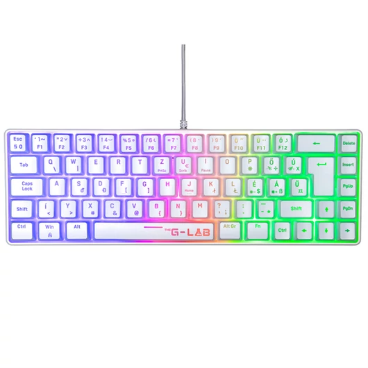 The G-Lab Gamer Billentyűzet - KEYZ HYDROGEN W / HU (RGB LED, TKL, USB, fehér, magyar)
