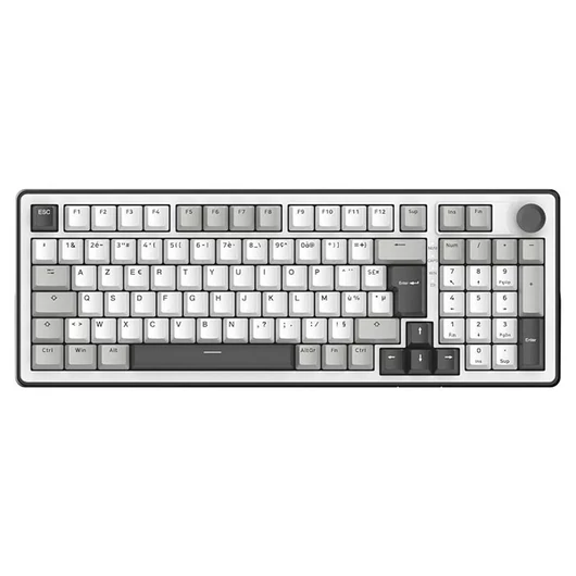 The G-Lab Vezeték nélküli Gamer Billentyűzet - KEYZ ELITE 400 WG / US (RGB, 2,4Ghz + BT + Wired, 8000Hz, USB, fehér-szü angol)