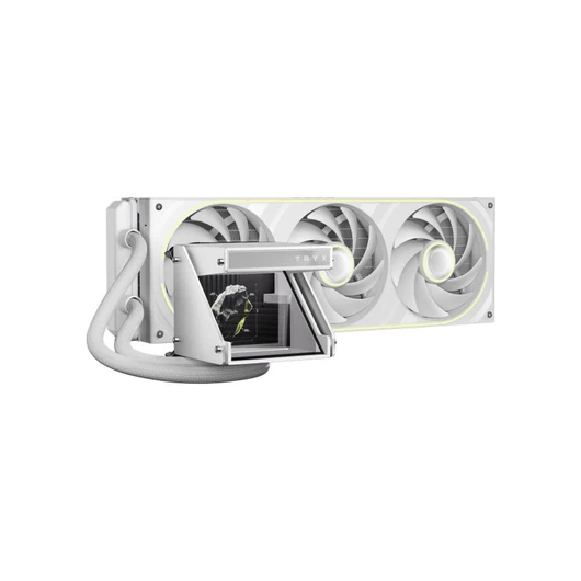 TRYX HOLO ARGB 360 AiO Folyadékhűtő, Holografikus Kijelzővel - 360mm - Fehér