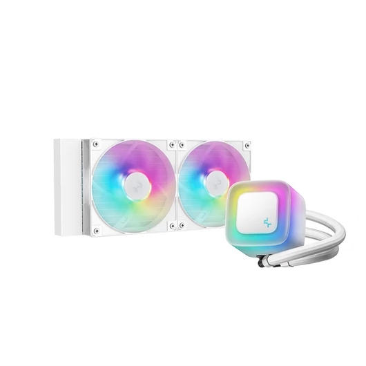 DeepCool CPU Water Cooler - LE240 WH V2 (max 31,6dB; max. 128,93 m3 / h; 2x12cm, A-RGB LED, fehér)