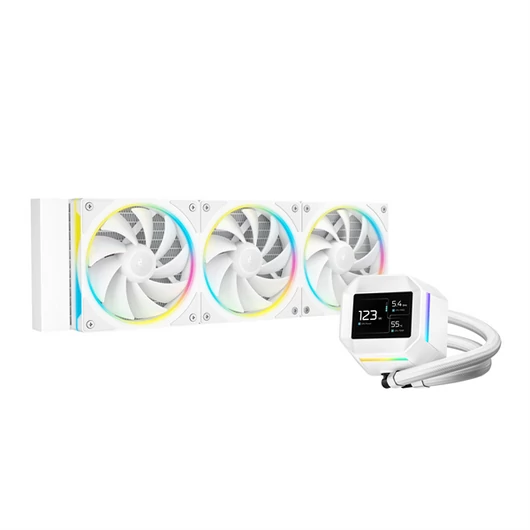 DeepCool CPU Water Cooler - LM360 WH (max 36,07dB; max. 122,52 m3 / h; 3x12cm, LED kijelző, fehér)