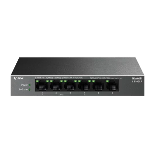 TP-LINK LS106LP 6-Port 10/100Mbps Desktop Switch with 4-Port PoE