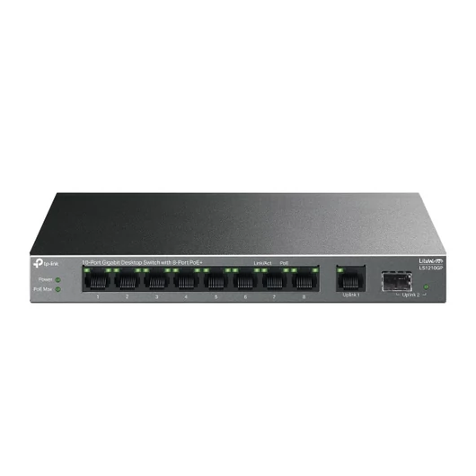 TP-LINK LS1210GP 10-Port Gigabit Desktop Switch with 8-Port PoE+