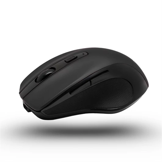 Bluestork Vezeték nélküli Egér - M-WL-OFF75-BLACK (Rechargeable, Bluetooth, 1600 DPI, 6 gomb, optikai, fekete)