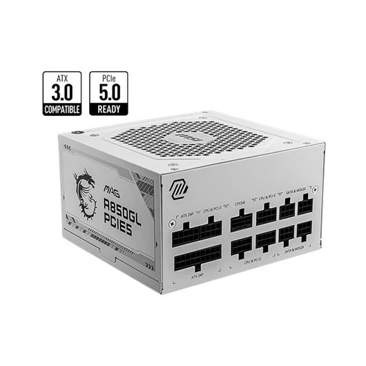 MSI Tápegység 850W 80+ Gold moduláris, Gen 5.0, fehér