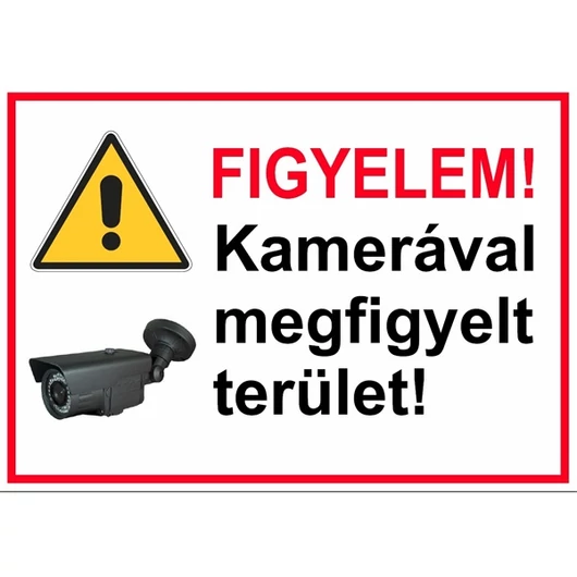 Kamerával megfigyelt terület matrica külső