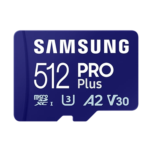 Samsung MicroSD kártya - 512GB MB-MD512SA / EU (PRO PLUS, UHS-I, R180 / W130, adapter, 512GB)