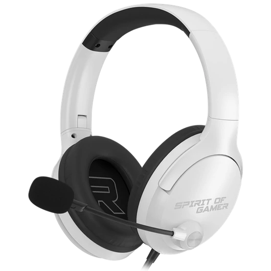 Spirit of Gamer Fejhallgató - PRO-H4 White (MultiPlatform, mikrofon, 3.5mm jack, hangerőszabályzó, fehér)