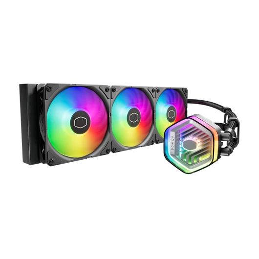 COOLER MASTER CPU hűtő MASTERLIQUID 360 ATMOS (vízhűtés), 3 Ventilátoros, ARGB Gen2, fekete