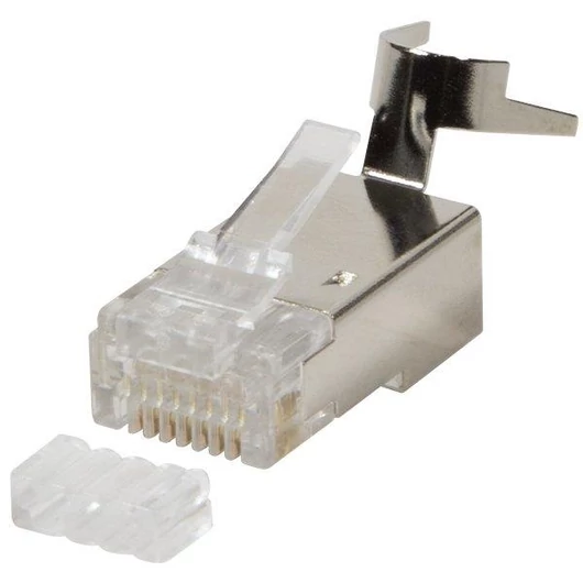 RJ45 csatlakozó Cat6, Cat6A, Cat7, Cat7A kábelre, árnyékolt, 10db / csomag