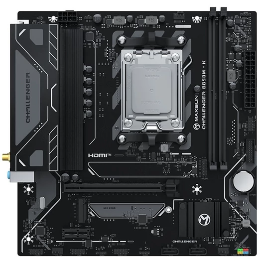 Maxsun Alaplap - AMD MS-CHALLENGER B850M-K WIFI AM5 (B850, mATX, 2xDDR5 8000MHz, 2xSATA3, M.2, HDMI)