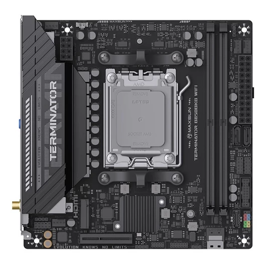 Maxsun Alaplap - AMD MS-TERMINATOR B850M PRO II WIFI7 AM5 (B850, mATX, 4xDDR5 8000MHz, 2xSATA3, 3xM.2, HDMI, DP)